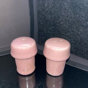 Pink Glassy Ceramic Salt & Pepper Shakers